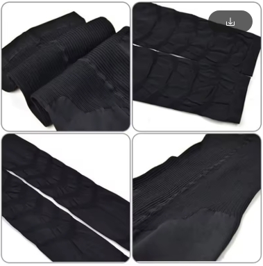 Close-up of the leggings' textured compression material